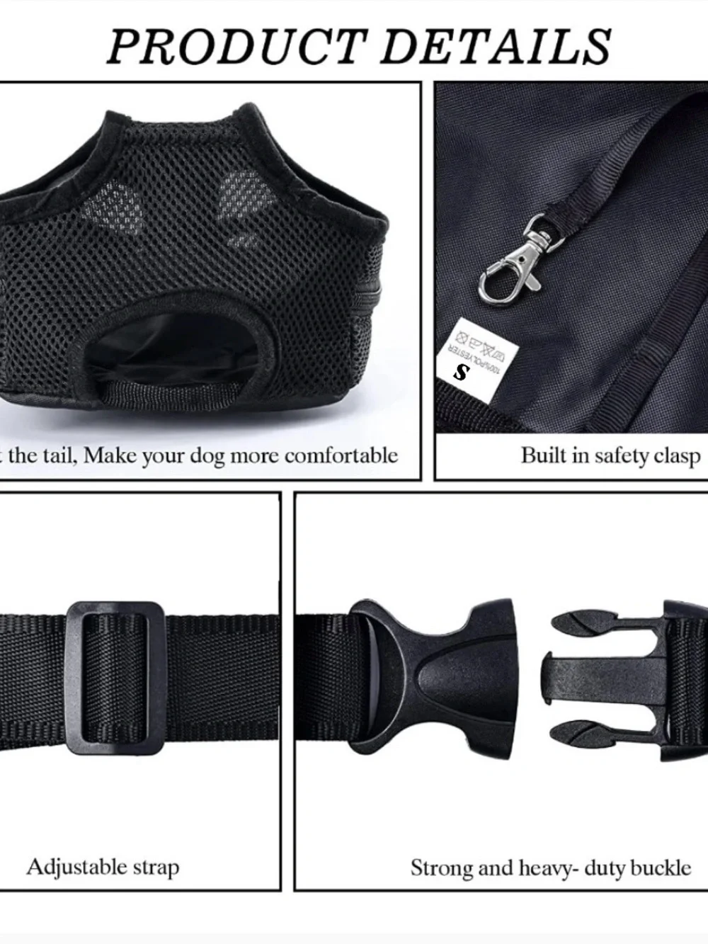Pet Front Carrier Backpack for Small Dogs and Cats - Black